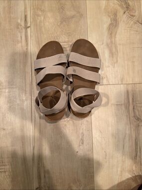 Kids Neutral Strappy Comfort Sandals - Taupe
